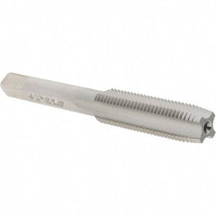 Cle-Line - 7/16-20 UNF 4 Flute Bright Finish High Speed Steel Straight Flute Standard Hand Tap - Plug, Right Hand Thread, 3-5/32" OAL, 1-7/16" Thread Length, H3 Limit, Oversize - Exact Industrial Supply