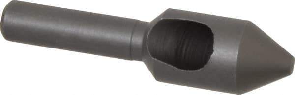 Weldon - 7/16" Head Diam, 1/4" Shank Diam, 60° High Speed Steel Countersink - Bright Finish, 1-3/4" OAL, Single End, Straight Shank, Right Hand Cut - Industrial Tool & Supply