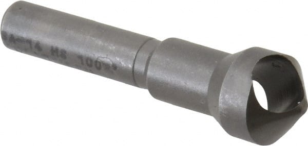 Weldon - 7/16" Head Diam, 1/4" Shank Diam, 100° High Speed Steel Countersink - Industrial Tool & Supply