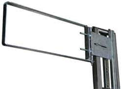 FabEnCo - Galvanized Carbon Steel Self Closing Rail Safety Gate - Fits 22 to 24-1/2" Clear Opening, 24-1/2" Wide x 12" Door Height, 35 Lb, Gray, Silver - Industrial Tool & Supply