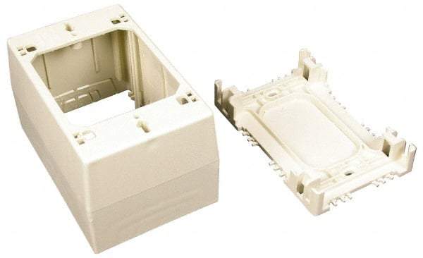 Wiremold - 4-3/4 Inch Long x 3 Inch Wide x 2-3/4 Inch High, Rectangular Raceway Box - Ivory, For Use with Wiremold 2300 Series Raceways - Industrial Tool & Supply