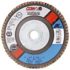 Camel Grinding Wheels - 24 Grit, 7" Disc Diam, 7/8" Center Hole, Type 29 Aluminum Oxide Flap Disc - 8,600 Max RPM, Polyester Backing, Arbor Attaching System, Coated - Industrial Tool & Supply