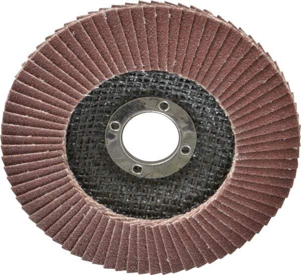 Camel Grinding Wheels - 60 Grit, 4-1/2" Disc Diam, 7/8" Center Hole, Type 29 Aluminum Oxide Flap Disc - 13,300 Max RPM, Polyester Backing, Arbor Attaching System, Coated - Industrial Tool & Supply