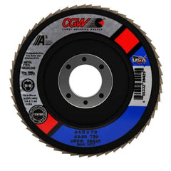 Camel Grinding Wheels - 80 Grit, 4-1/2" Disc Diam, 7/8" Center Hole, Type 29 Aluminum Oxide Flap Disc - 13,300 Max RPM, Polyester Backing, Arbor Attaching System, Coated - Industrial Tool & Supply