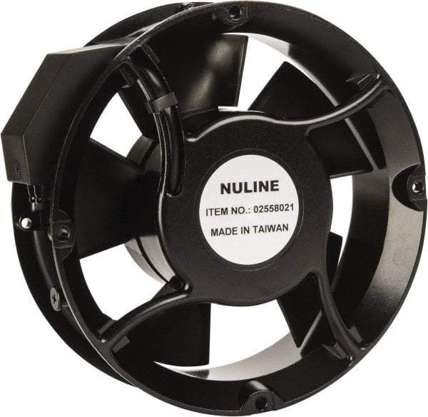 Value Collection - 230 Volts, AC, 235 CFM, Round Tube Axial Fan - 0.15 Amp Rating, 2,850 to 3,350 RPM, 6.7" High x 6.7" Wide x 2" Deep - Industrial Tool & Supply