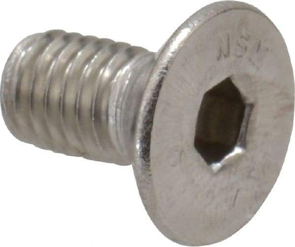 Value Collection - M5x0.80 Metric Coarse Hex Socket Drive, 90° Flat Screw - Grade 316 & Austenitic A4 Stainless Steel, Fully Threaded, 10mm OAL - Industrial Tool & Supply