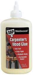 DAP - 16 oz Bottle Yellow Wood Glue - 5 to 7 min Working Time, 72 hr Full Cure Time, Bonds to Cardboard, Fabric, Leather, Particle Board & Wood - Industrial Tool & Supply