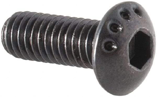 Made in USA - M3x0.50 Metric Coarse Hex Socket Drive, Button Screw - Alloy Steel, Black Oxide Finish, Fully Threaded, 8mm Length Under Head - Industrial Tool & Supply