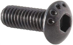Made in USA - M3x0.50 Metric Coarse Hex Socket Drive, Button Screw - Alloy Steel, Black Oxide Finish, Fully Threaded, 8mm Length Under Head - Industrial Tool & Supply
