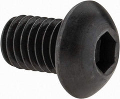 Made in USA - M8x1.25 Metric Coarse Hex Socket Drive, Button Screw - Alloy Steel, Black Oxide Finish, Fully Threaded, 12mm Length Under Head - Industrial Tool & Supply