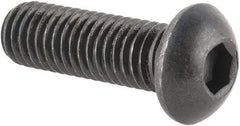 Made in USA - M8x1.25 Metric Coarse Hex Socket Drive, Button Screw - Alloy Steel, Black Oxide Finish, Fully Threaded, 25mm Length Under Head - Industrial Tool & Supply