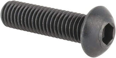 Made in USA - M8x1.25 Metric Coarse Hex Socket Drive, Button Screw - Alloy Steel, Black Oxide Finish, Fully Threaded, 30mm Length Under Head - Industrial Tool & Supply