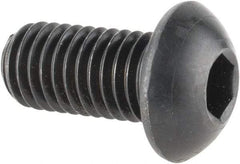 Made in USA - M10x1.50 Metric Coarse Hex Socket Drive, Button Screw - Alloy Steel, Black Oxide Finish, Fully Threaded, 20mm Length Under Head - Industrial Tool & Supply