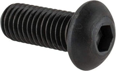 Made in USA - M10x1.50 Metric Coarse Hex Socket Drive, Button Screw - Alloy Steel, Black Oxide Finish, Fully Threaded, 25mm Length Under Head - Industrial Tool & Supply