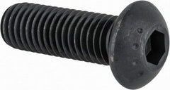 Made in USA - M10x1.50 Metric Coarse Hex Socket Drive, Button Screw - Alloy Steel, Black Oxide Finish, Fully Threaded, 30mm Length Under Head - Industrial Tool & Supply