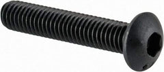 Made in USA - M3x0.50 Metric Coarse Hex Socket Drive, Button Screw - Alloy Steel, Black Oxide Finish, Fully Threaded, 16mm Length Under Head - Industrial Tool & Supply