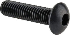 Made in USA - M5x0.80 Metric Coarse Hex Socket Drive, Button Screw - Alloy Steel, Black Oxide Finish, Fully Threaded, 20mm Length Under Head - Industrial Tool & Supply