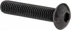 Made in USA - M5x0.80 Metric Coarse Hex Socket Drive, Button Screw - Alloy Steel, Black Oxide Finish, Fully Threaded, 25mm Length Under Head - Industrial Tool & Supply