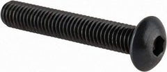 Made in USA - M5x0.80 Metric Coarse Hex Socket Drive, Button Screw - Alloy Steel, Black Oxide Finish, Fully Threaded, 30mm Length Under Head - Industrial Tool & Supply
