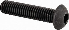 Made in USA - M8x1.25 Metric Coarse Hex Socket Drive, Button Screw - Alloy Steel, Black Oxide Finish, Fully Threaded, 35mm Length Under Head - Industrial Tool & Supply