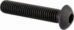 Made in USA - M8x1.25 Metric Coarse Hex Socket Drive, Button Screw - Alloy Steel, Black Oxide Finish, Fully Threaded, 40mm Length Under Head - Industrial Tool & Supply