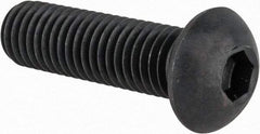 Made in USA - M10x1.50 Metric Coarse Hex Socket Drive, Button Screw - Alloy Steel, Black Oxide Finish, Fully Threaded, 35mm Length Under Head - Industrial Tool & Supply