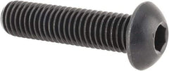 Made in USA - M10x1.50 Metric Coarse Hex Socket Drive, Button Screw - Alloy Steel, Black Oxide Finish, Fully Threaded, 40mm Length Under Head - Industrial Tool & Supply