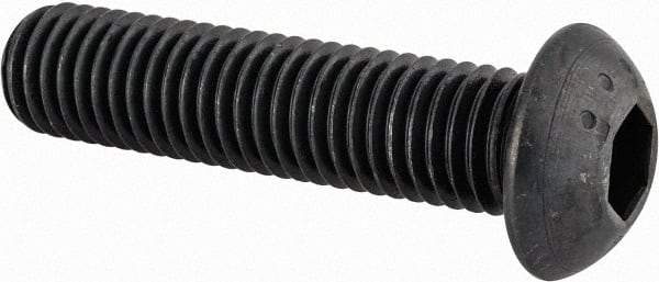 Made in USA - M12x1.75 Metric Coarse Hex Socket Drive, Button Screw - Alloy Steel, Black Oxide Finish, Fully Threaded, 50mm Length Under Head - Industrial Tool & Supply