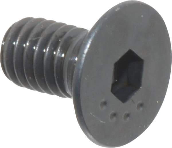 Made in USA - M4x0.70 Metric Coarse Hex Socket Drive, 90° Flat Head Socket Cap Screw - Grade 10.9 Alloy Steel, Black Oxide Finish, Fully Threaded, 8mm Length Under Head - Industrial Tool & Supply