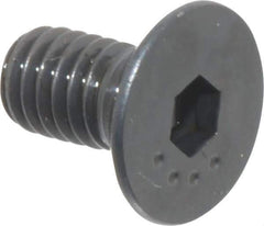 Made in USA - M4x0.70 Metric Coarse Hex Socket Drive, 90° Flat Head Socket Cap Screw - Grade 10.9 Alloy Steel, Black Oxide Finish, Fully Threaded, 8mm Length Under Head - Industrial Tool & Supply