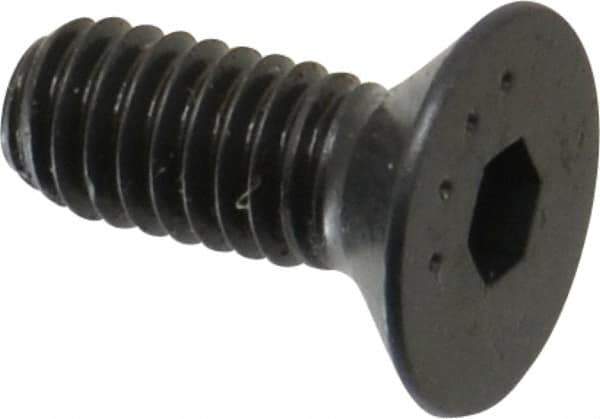 Made in USA - M4x0.70 Metric Coarse Hex Socket Drive, 90° Flat Head Socket Cap Screw - Grade 10.9 Alloy Steel, Black Oxide Finish, Fully Threaded, 10mm Length Under Head - Industrial Tool & Supply