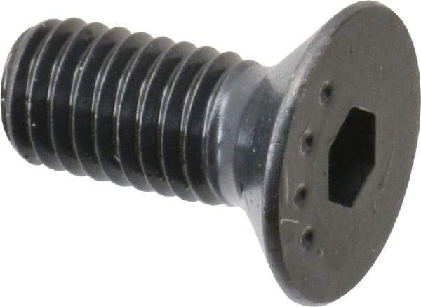 Made in USA - M5x0.80 Metric Coarse Hex Socket Drive, 90° Flat Head Socket Cap Screw - Grade 10.9 Alloy Steel, Black Oxide Finish, Fully Threaded, 12mm Length Under Head - Industrial Tool & Supply