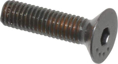 Made in USA - M5x0.80 Metric Coarse Hex Socket Drive, 90° Flat Head Socket Cap Screw - Grade 10.9 Alloy Steel, Black Oxide Finish, Fully Threaded, 20mm Length Under Head - Industrial Tool & Supply