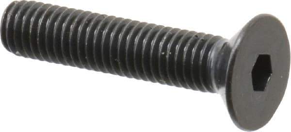 Made in USA - M5x0.80 Metric Coarse Hex Socket Drive, 90° Flat Head Socket Cap Screw - Grade 10.9 Alloy Steel, Black Oxide Finish, Fully Threaded, 25mm Length Under Head - Industrial Tool & Supply