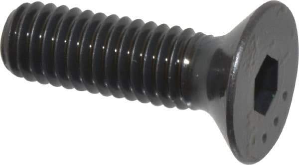 Made in USA - M6x1.00 Metric Coarse Hex Socket Drive, 90° Flat Head Socket Cap Screw - Grade 10.9 Alloy Steel, Black Oxide Finish, Fully Threaded, 20mm Length Under Head - Industrial Tool & Supply