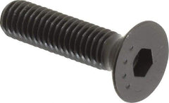 Made in USA - M6x1.00 Metric Coarse Hex Socket Drive, 90° Flat Head Socket Cap Screw - Grade 10.9 Alloy Steel, Black Oxide Finish, Fully Threaded, 25mm Length Under Head - Industrial Tool & Supply