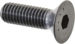 Made in USA - M8x1.25 Metric Coarse Hex Socket Drive, 90° Flat Head Socket Cap Screw - Grade 10.9 Alloy Steel, Black Oxide Finish, Fully Threaded, 25mm Length Under Head - Industrial Tool & Supply
