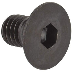 Made in USA - M6x1.00 Metric Coarse Hex Socket Drive, 90° Flat Head Socket Cap Screw - Grade 10.9 Alloy Steel, Black Oxide Finish, Fully Threaded, 10mm Length Under Head - Industrial Tool & Supply