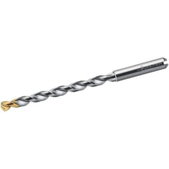 Walter-Titex - 7.5mm 130° Solid Carbide Jobber Drill - TiN Finish, Right Hand Cut, Spiral Flute, Straight Shank, 117mm OAL, Alpha 44 Point - Industrial Tool & Supply