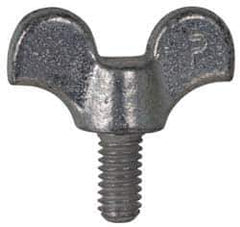 Value Collection - 3/8-16 Winged Shoulder Grade 32510 Iron Thumb Screw - 3-7/8" OAL, 1-11/16" Head Diam x 7/8" Head Height, Zinc-Plated Finish - Industrial Tool & Supply