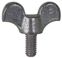 Value Collection - 3/8-16 Winged Shoulder Grade 32510 Iron Thumb Screw - 2-7/8" OAL, 1-11/16" Head Diam x 7/8" Head Height, Zinc-Plated Finish - Industrial Tool & Supply
