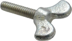 Value Collection - 1/4-20 Winged Shoulder Grade 32510 Iron Thumb Screw - 1-5/8" OAL, 1-3/8" Head Diam x 5/8" Head Height, Zinc-Plated Finish - Industrial Tool & Supply