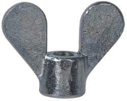 Value Collection - 3/8-16 UNC, Uncoated, Steel Standard Wing Nut - Grade 1015-1025, 1.88" Wing Span, 1-3/8" Wing Span, 11/16" Base Diam - Industrial Tool & Supply