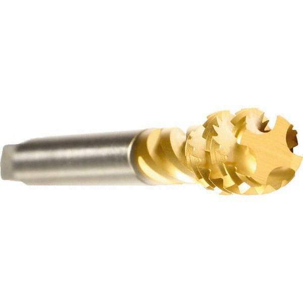 Emuge - 1-1/4 - 12 UNF 6 Flute 2B Modified Bottoming Spiral Flute Tap - Cobalt, TiN Finish, 5.906" OAL, Right Hand Flute, Right Hand Thread, Series Enorm - Industrial Tool & Supply