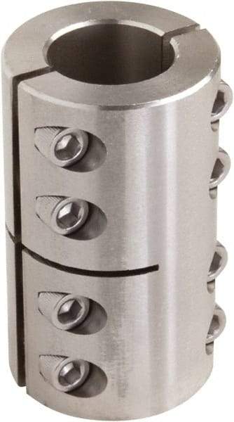 Climax Metal Products - 1-3/8" Inside x 2-1/2" Outside Diam, Two Piece Rigid Coupling without Keyway - 3-5/8" Long - Industrial Tool & Supply