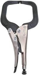 Proto - 11" OAL C-Clamp Locking Pliers - 15/32" Jaw Width, 3-45/64" Jaw Depth, Steel Handle - Industrial Tool & Supply
