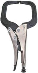 Proto - 11" OAL C-Clamp Locking Pliers - 15/32" Jaw Width, 3-45/64" Jaw Depth, Steel Handle - Industrial Tool & Supply