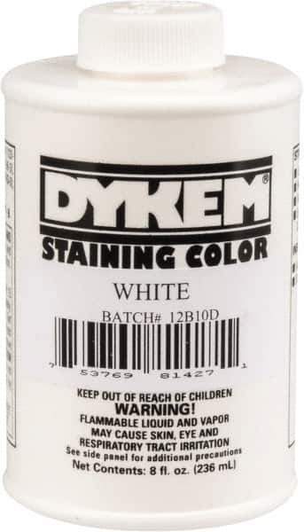 Dykem - 8 Ounce White Staining Color - Brush in Cap Container - Industrial Tool & Supply