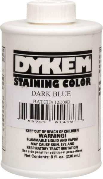 Dykem - 8 Ounce Dark Blue Staining Color - Brush in Cap Container - Industrial Tool & Supply