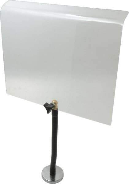 Flexbar - Plastic Flat with Curved Edge Base & Shield - 10" Wide x 12" Long x 1/8" Thick, 10" Arm Reach, Magnetic Base, For General Purpose Use - Industrial Tool & Supply
